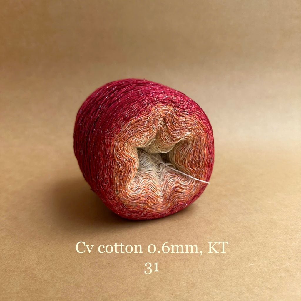 Sợi cầu vồng Cotton 0.6mm, kim tuyến