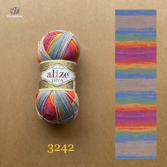 Sợi loang Diva Batik nhập khẩu từ Alize Yarns, đan móc áo, váy, khăn, bikini