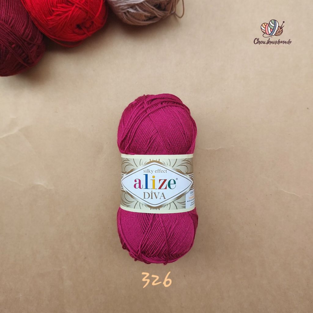 Sợi acrylic bóng Diva nhập khẩu từ Alize yarns đan móc bikini, áo, váy, thú, nón cực xinh
