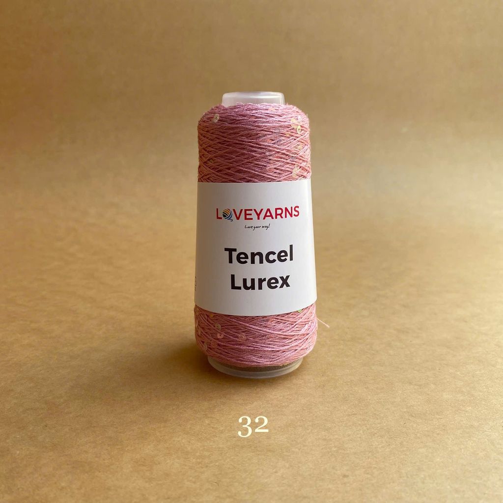 Sợi Tencel Lurex nhập từ Loveyarns, đan móc áo, khăn