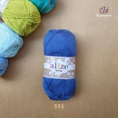Sợi cotton hè trơn Bella nhập khẩu từ Alize Yarns đan móc áo, váy, khăn hè, mềm mại và mát
