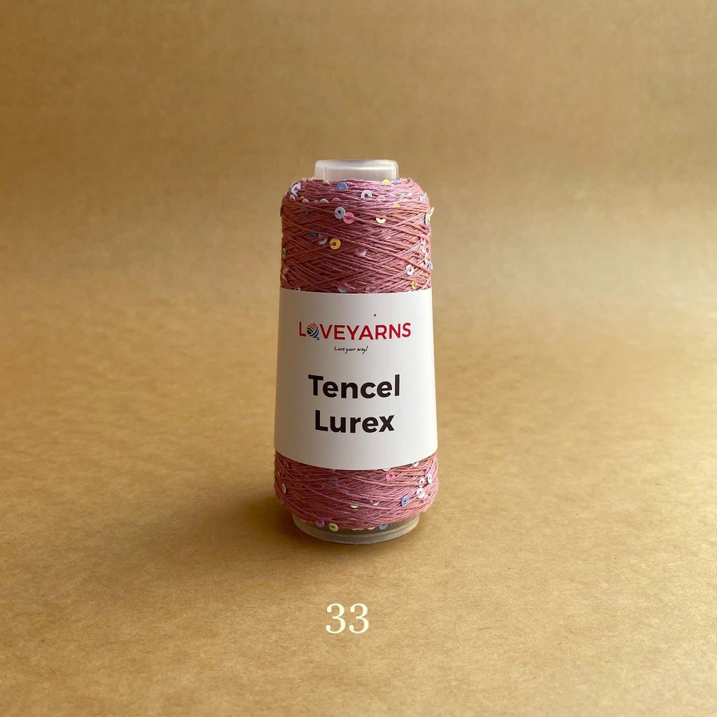 Sợi Tencel Lurex nhập từ Loveyarns, đan móc áo, khăn