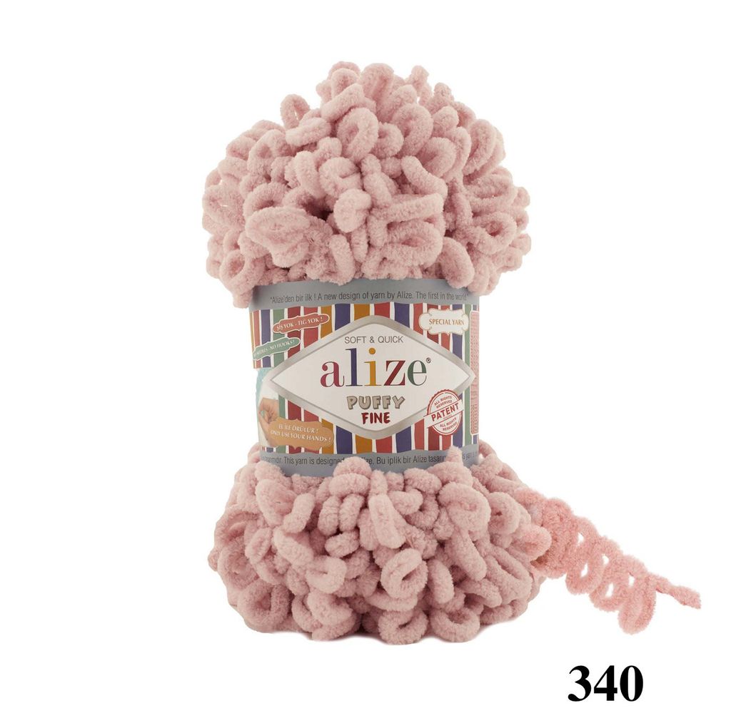 Cuộn len tết bằng tay Puffy Fine hãng Alize Yarns tết áo, khăn, vỏ gối, chăn, thảm, túi