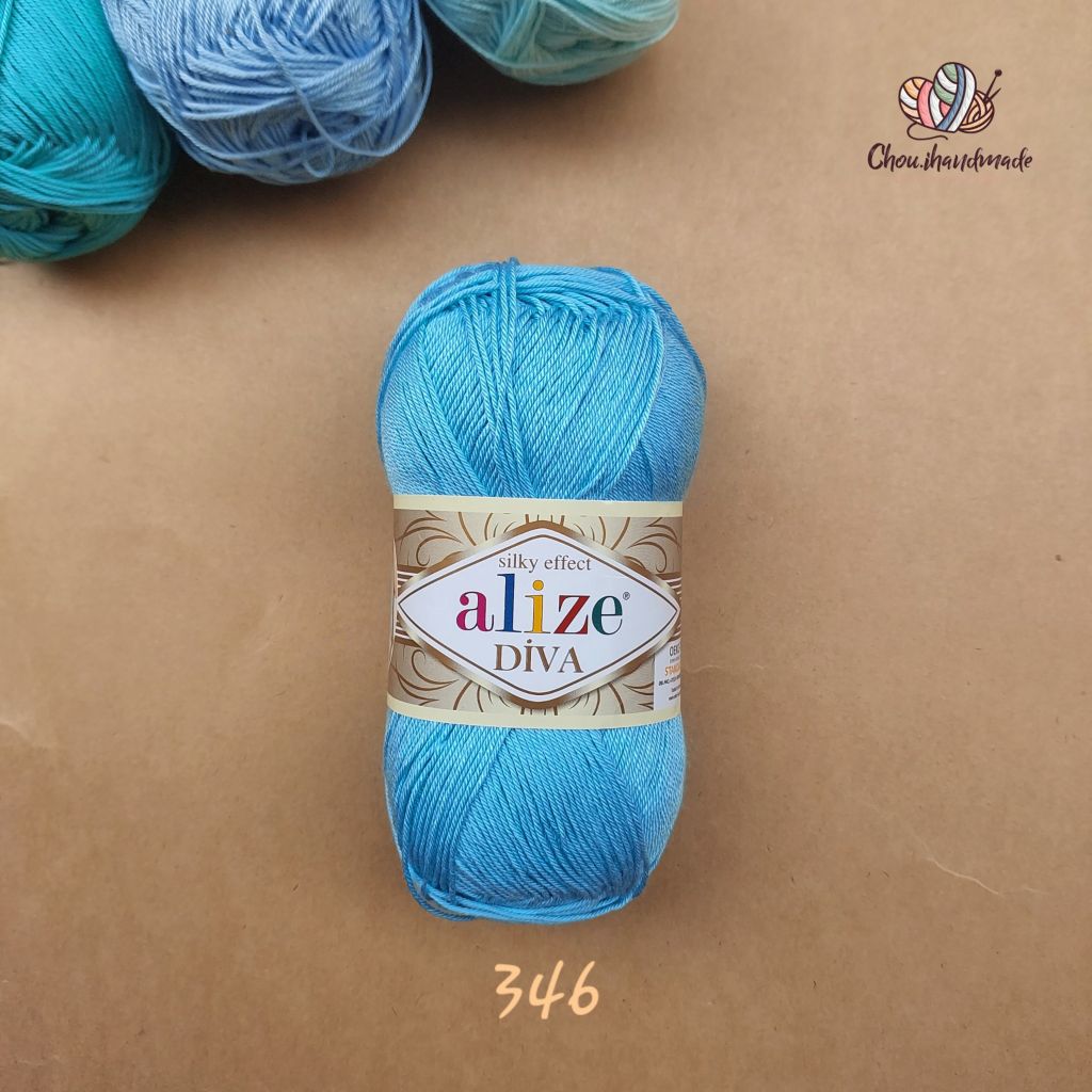 Sợi acrylic bóng Diva nhập khẩu từ Alize yarns đan móc bikini, áo, váy, thú, nón cực xinh
