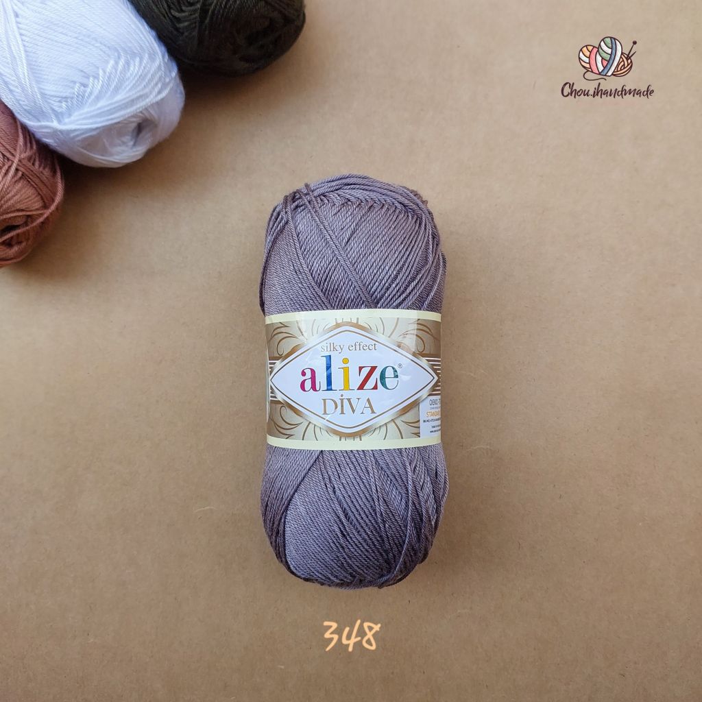 Sợi acrylic bóng Diva nhập khẩu từ Alize yarns đan móc bikini, áo, váy, thú, nón cực xinh