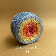 Cầu vồng sợi Silk kim tuyến, cỡ 1.0mm, 300g, đan móc áo, váy, khăn