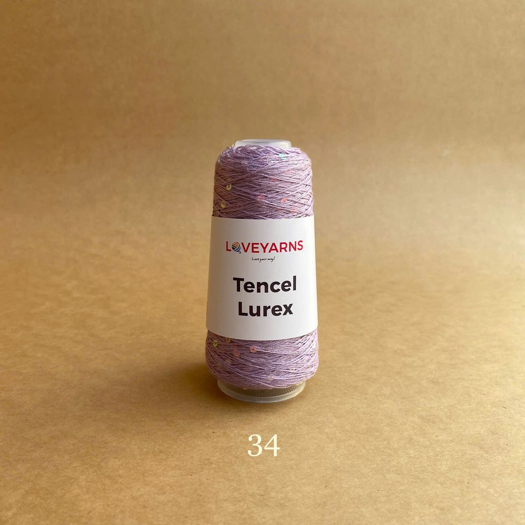 Sợi Tencel Lurex nhập từ Loveyarns, đan móc áo, khăn