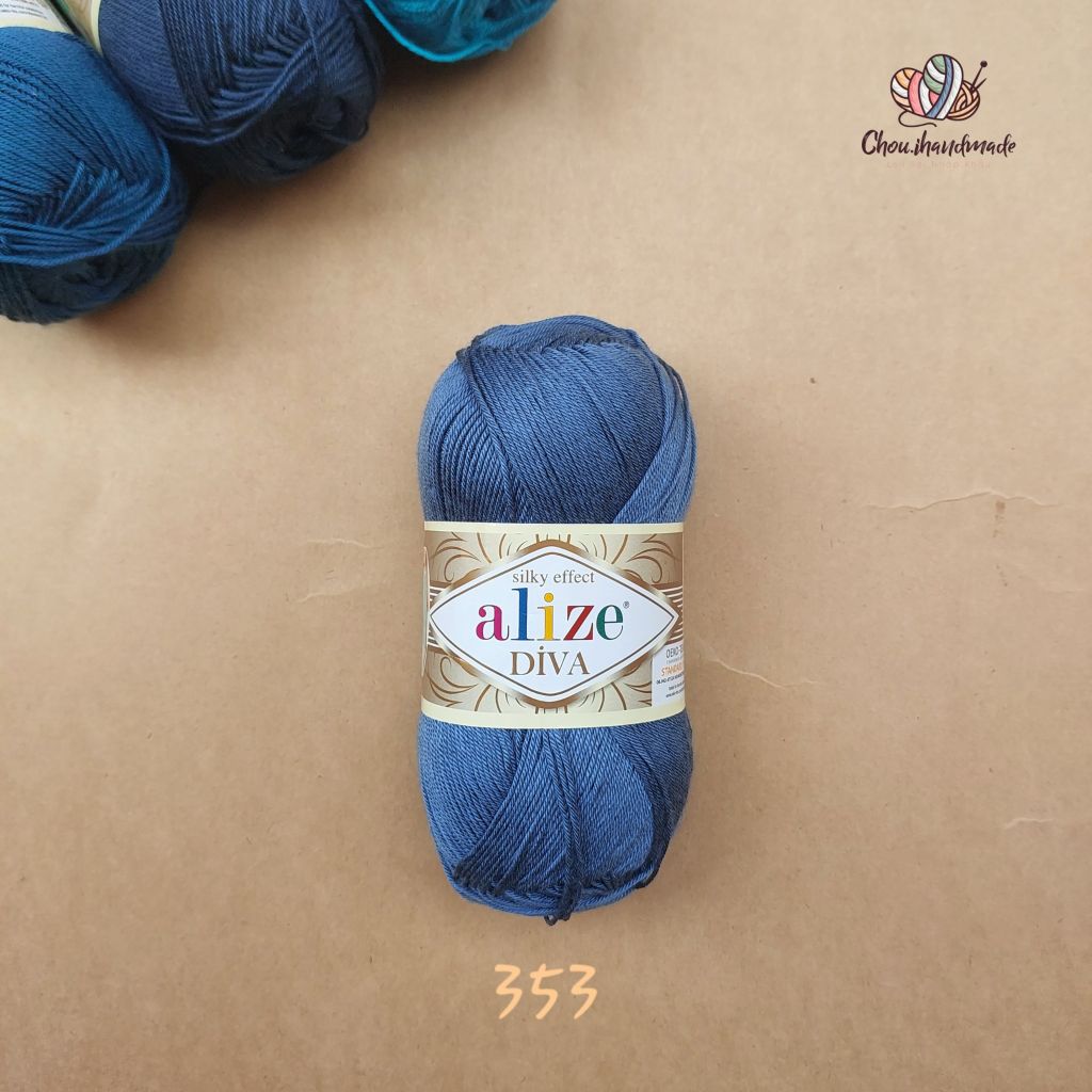 Sợi acrylic bóng Diva nhập khẩu từ Alize yarns đan móc bikini, áo, váy, thú, nón cực xinh