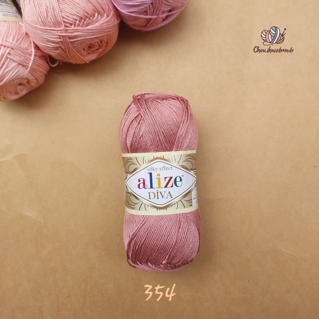 Sợi acrylic bóng Diva nhập khẩu từ Alize yarns đan móc bikini, áo, váy, thú, nón cực xinh