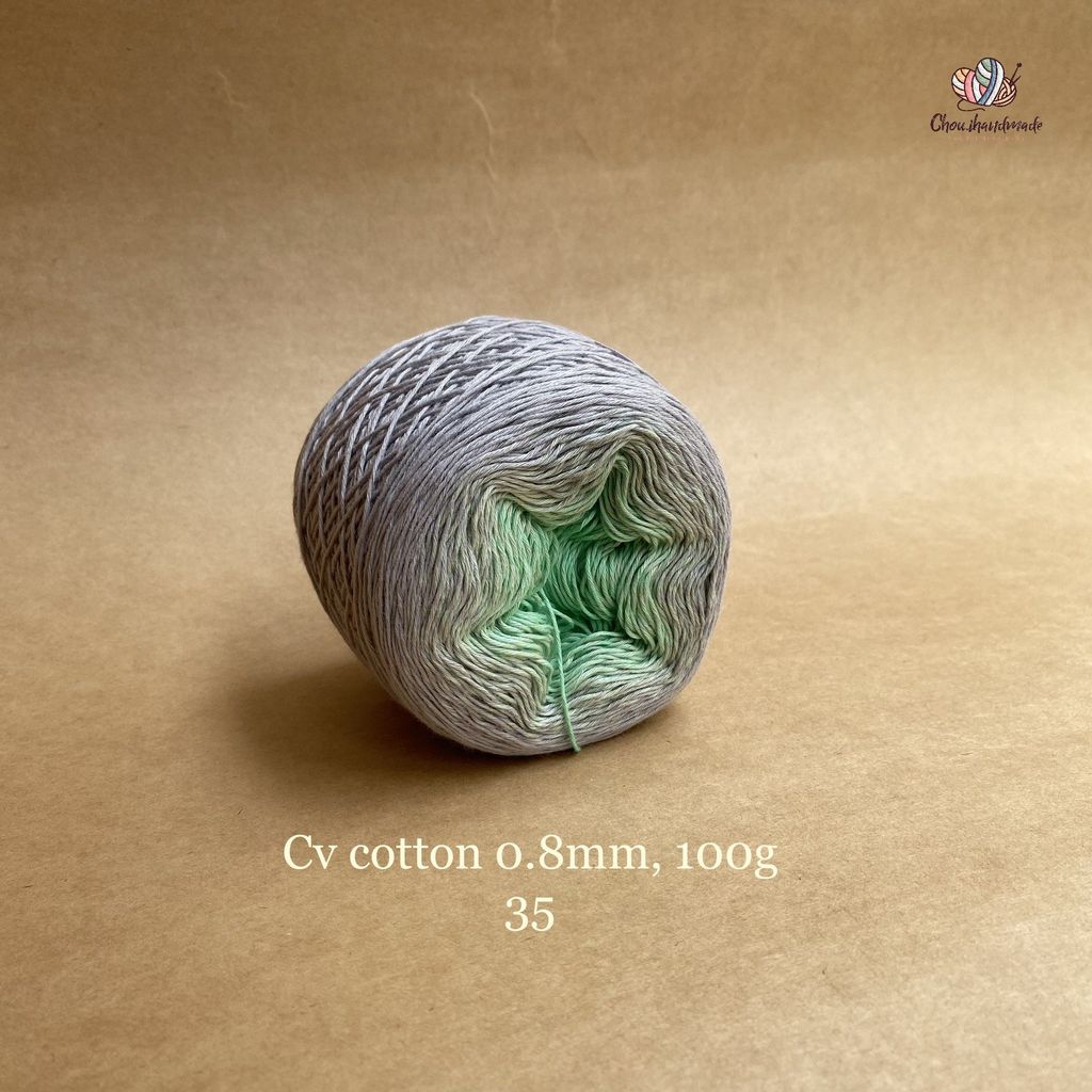 Sợi cầu vồng Cotton 0.8mm cuộn 100g, Chouihandmade, đan móc áo, váy