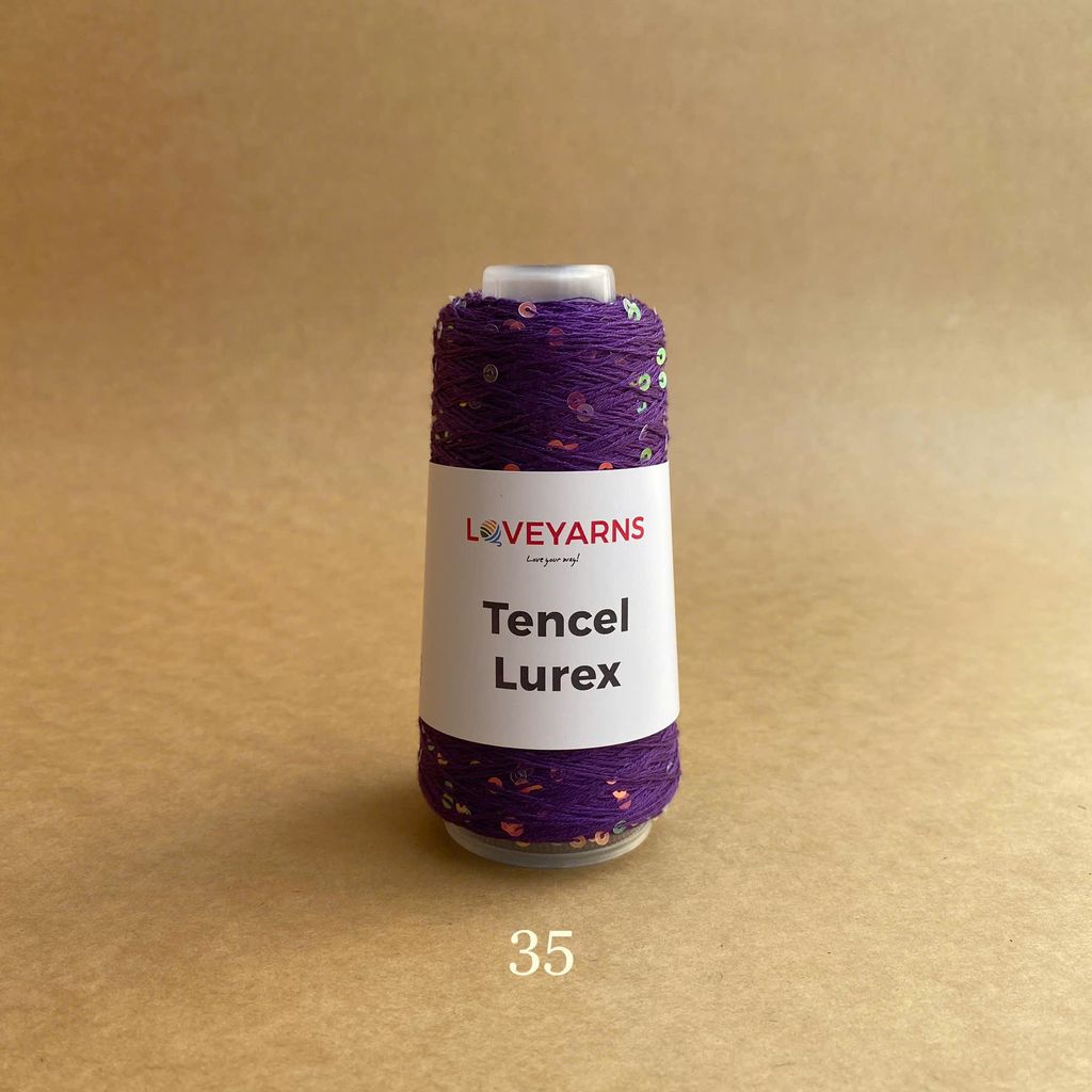 Sợi Tencel Lurex nhập từ Loveyarns, đan móc áo, khăn