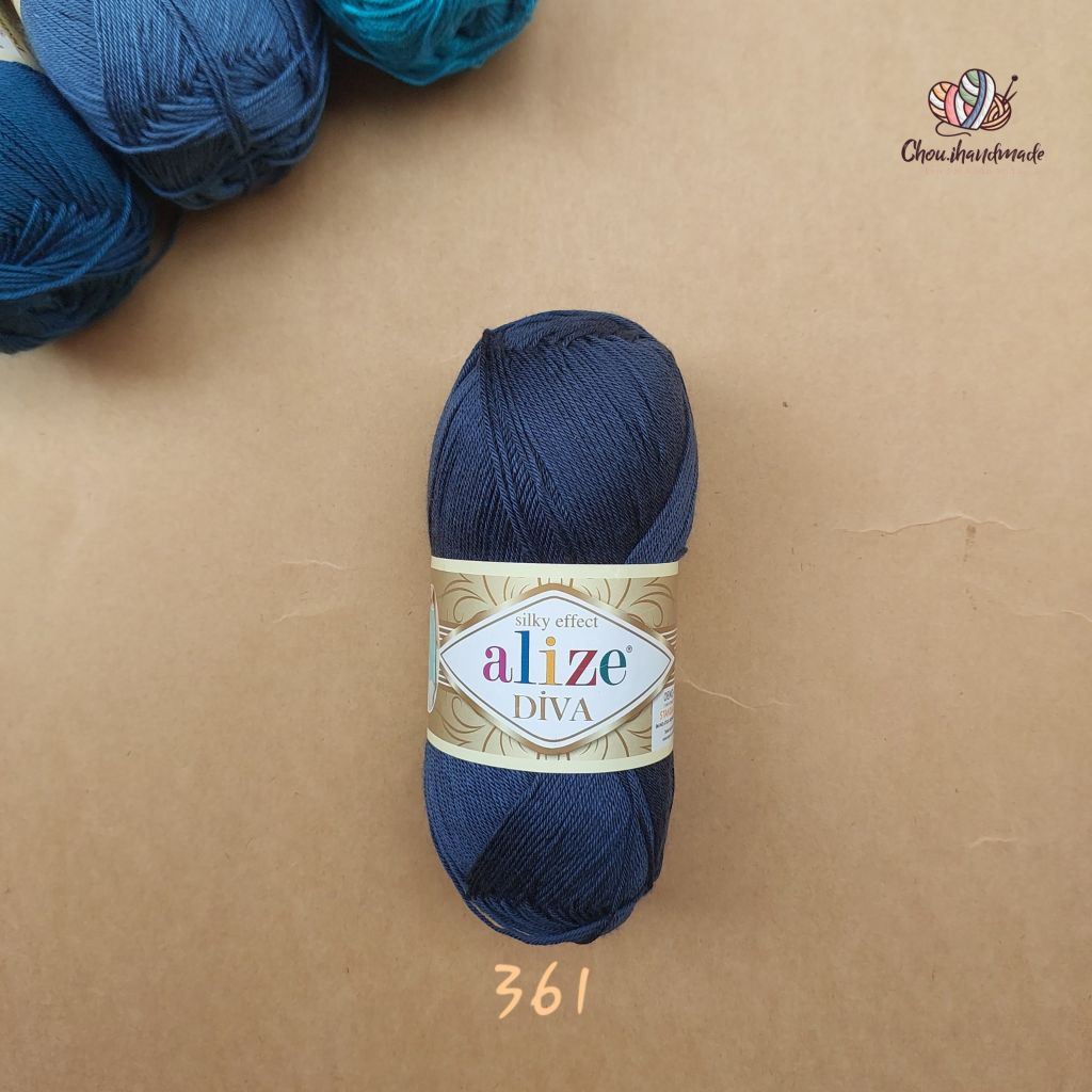 Sợi acrylic bóng Diva nhập khẩu từ Alize yarns đan móc bikini, áo, váy, thú, nón cực xinh