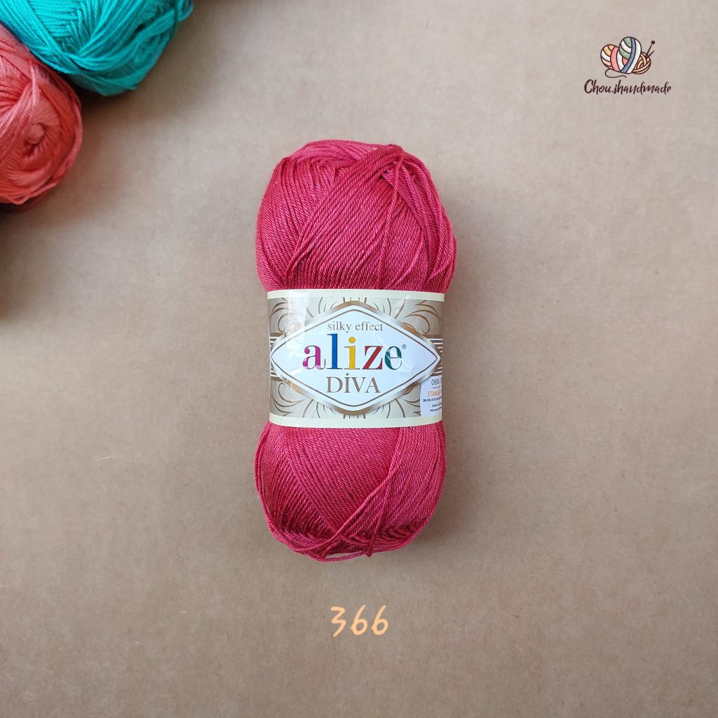 Sợi acrylic bóng Diva nhập khẩu từ Alize yarns đan móc bikini, áo, váy, thú, nón cực xinh