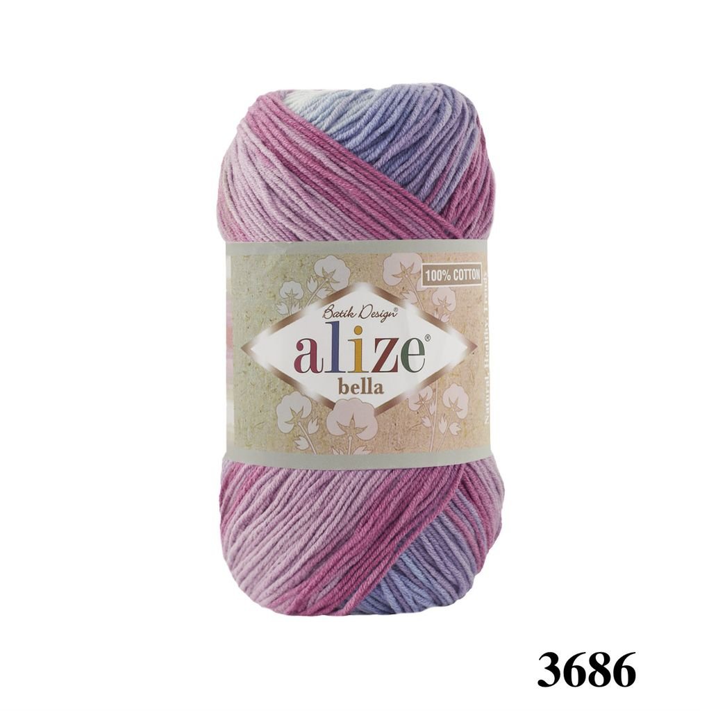 Sợi cotton hè Bella Batik nhập khẩu từ Alize Yarns đan móc áo, váy, khăn hè