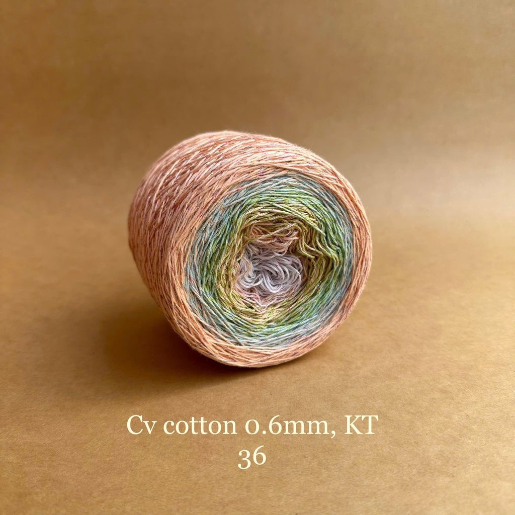 Sợi cầu vồng Cotton 0.6mm, kim tuyến