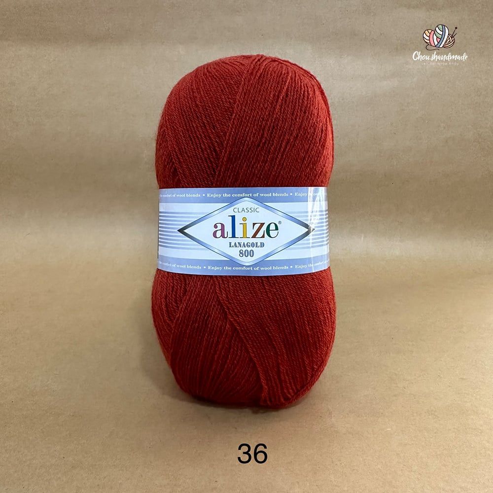 Cuộn len ấm Lanagold 800 hãng Alize siêu dôi, siêu ấm đan móc khăn, áo ấm cực thích
