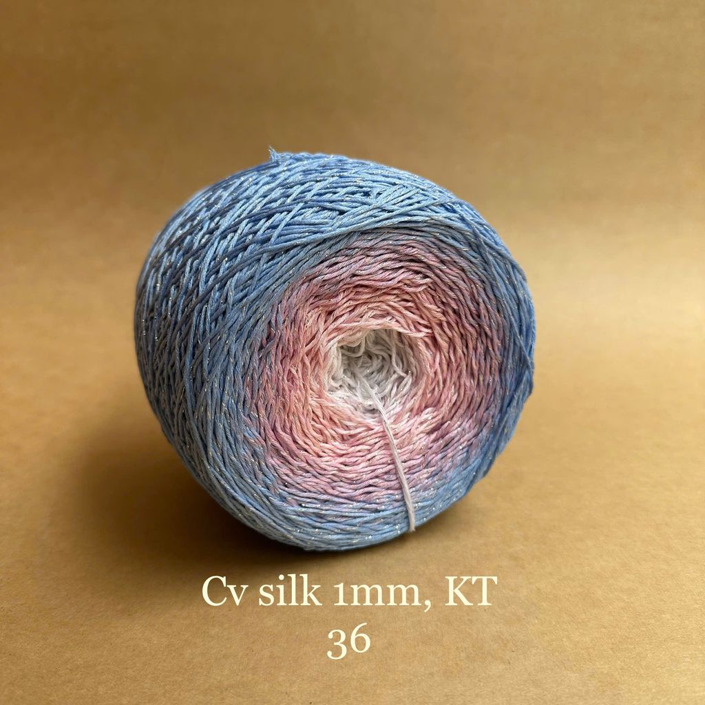 Cầu vồng sợi Silk kim tuyến, cỡ 1.0mm, 300g, đan móc áo, váy, khăn