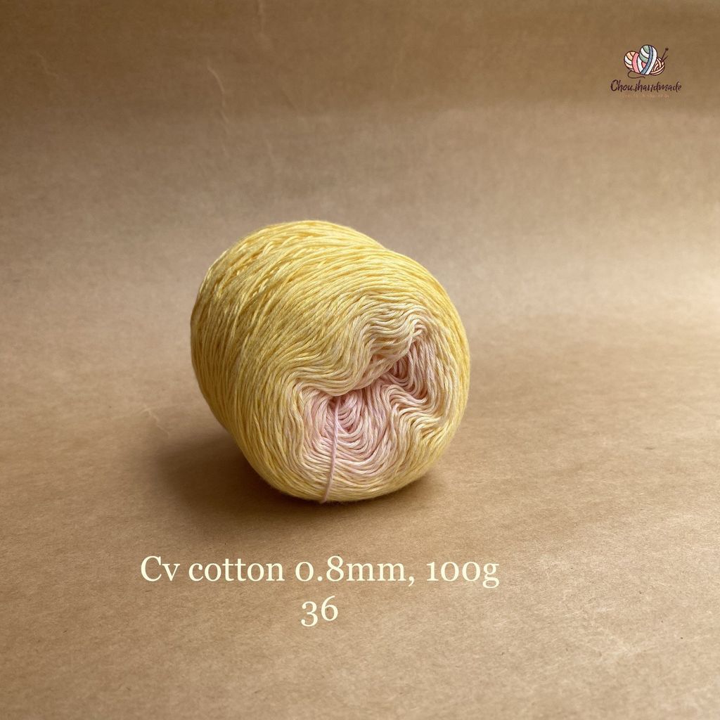 Sợi cầu vồng Cotton 0.8mm cuộn 100g, Chouihandmade, đan móc áo, váy