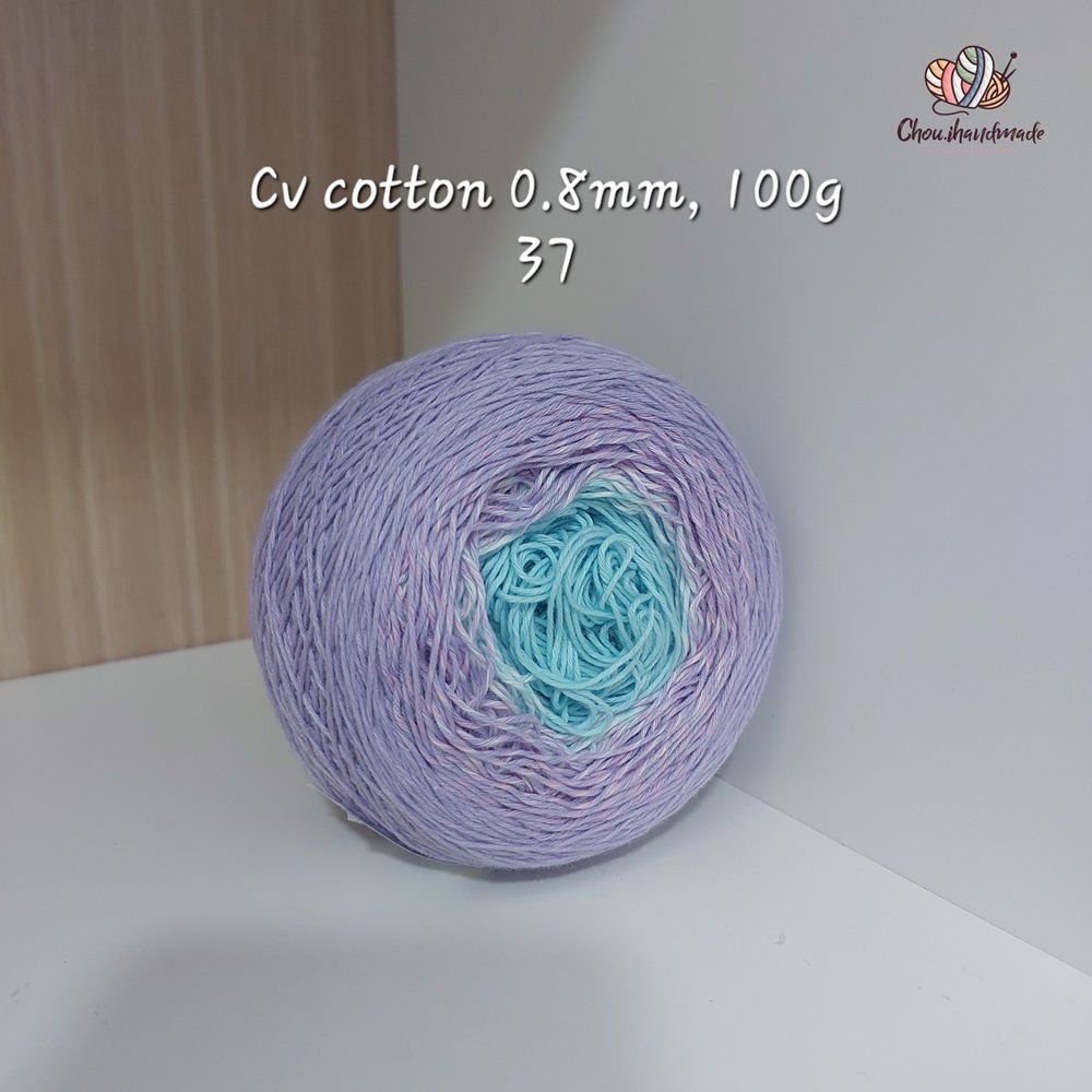 Sợi cầu vồng Cotton 0.8mm cuộn 100g, Chouihandmade, đan móc áo, váy