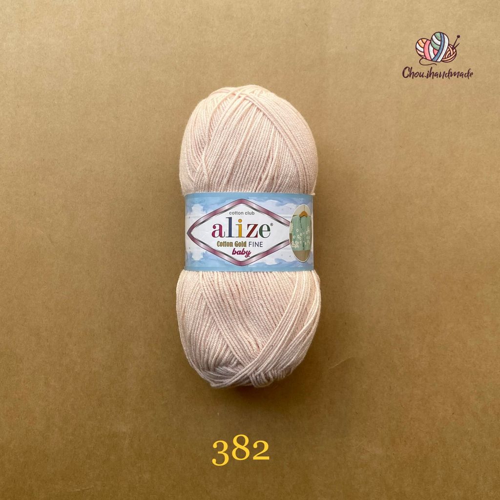 Len hè Cotton Gold Fine Baby nhập khẩu từ Alize Yarns, dành cho bé, đan móc áo, váy