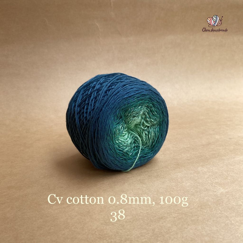 Sợi cầu vồng Cotton 0.8mm cuộn 100g, Chouihandmade, đan móc áo, váy