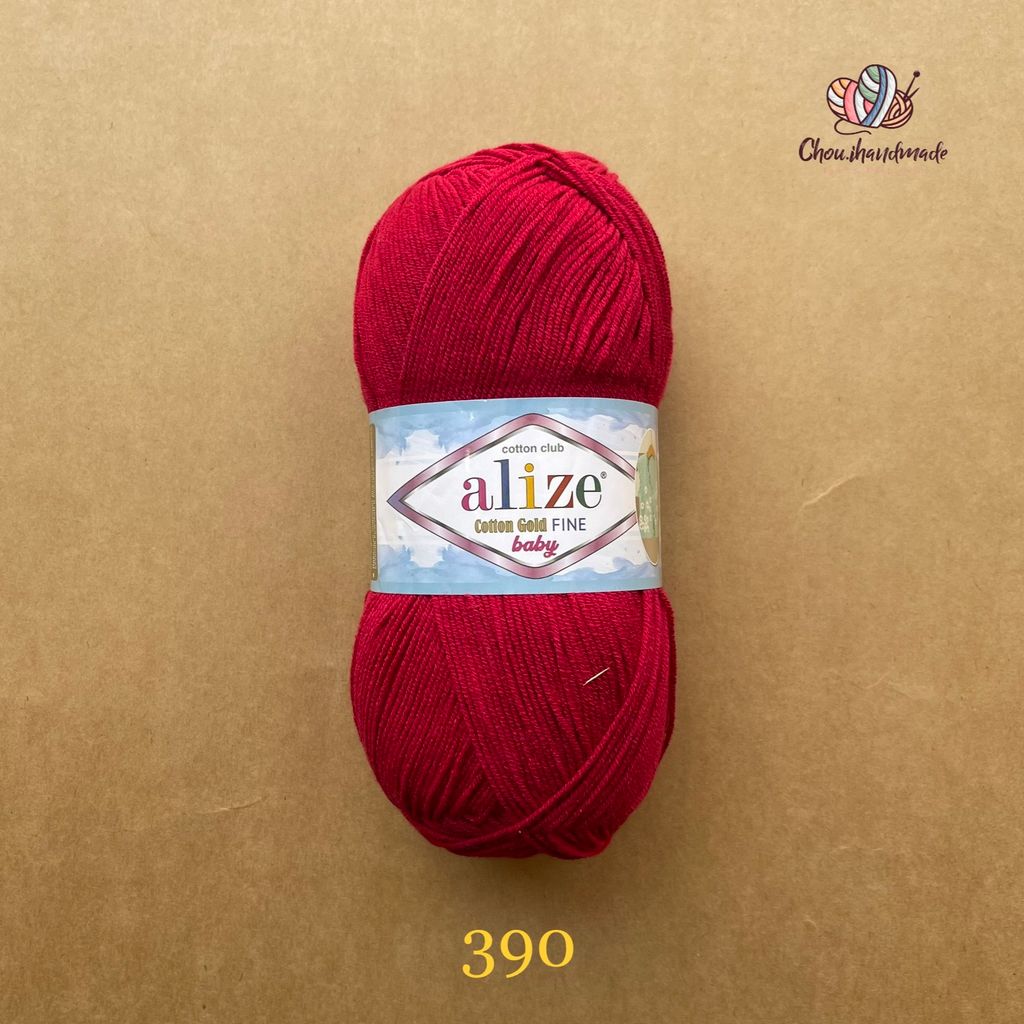Len hè Cotton Gold Fine Baby nhập khẩu từ Alize Yarns, dành cho bé, đan móc áo, váy