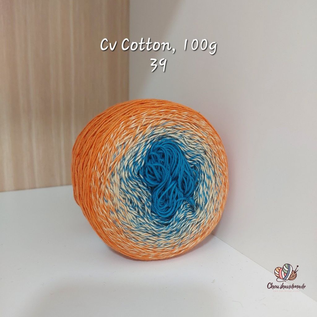 Sợi cầu vồng Cotton 0.8mm cuộn 100g, Chouihandmade, đan móc áo, váy