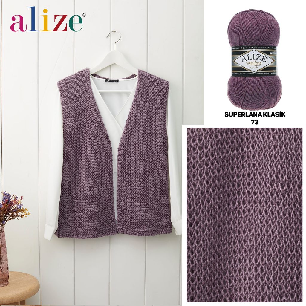 Len ấm Superlana Klasik nhập khẩu từ Alize Yarns đan móc nón, khăn, áo