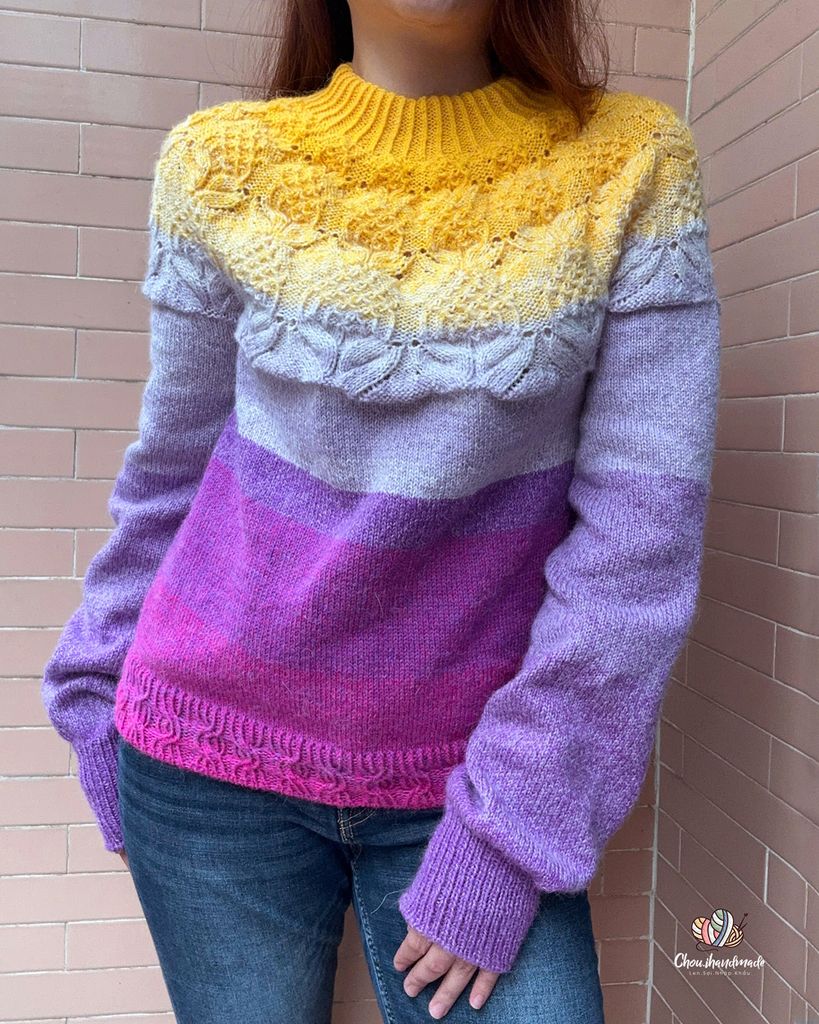 Len cầu vồng ấm Flower Alpaca nhập khẩu từ Yarnart, đan móc áo, áo choàng, váy, nón