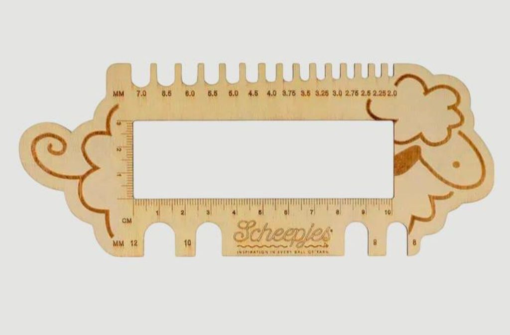 Thước đo size kim và hệ số gauge - Scheepjes