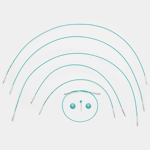 Bộ dây nối xoay bằng thép bọc nilon, hai đầu nối bằng thép - Mindful nhập khẩu từ KnitPro