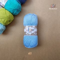Sợi cotton hè trơn Bella nhập khẩu từ Alize Yarns đan móc áo, váy, khăn hè, mềm mại và mát