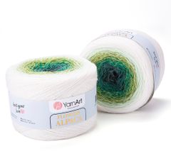 Len cầu vồng ấm Flower Alpaca nhập khẩu từ Yarnart, đan móc áo, áo choàng, váy, nón