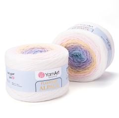 Len cầu vồng ấm Flower Alpaca nhập khẩu từ Yarnart, đan móc áo, áo choàng, váy, nón