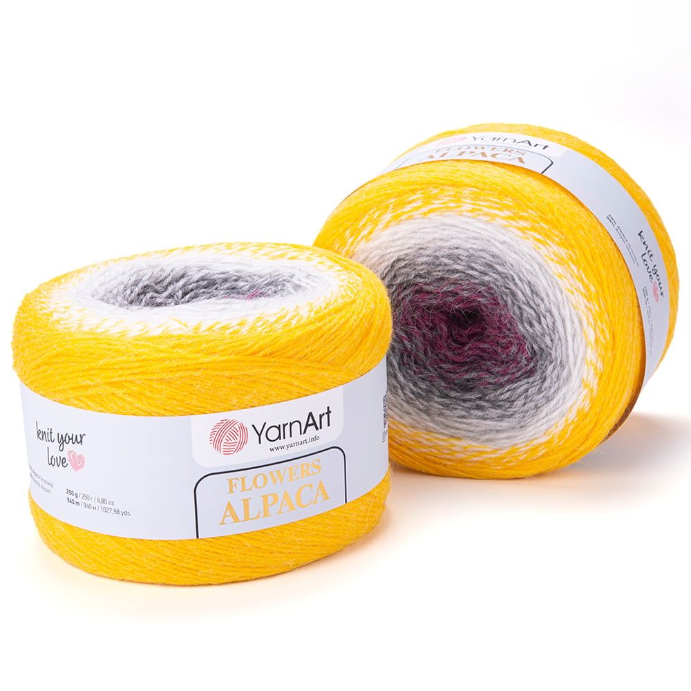 Len cầu vồng ấm Flower Alpaca nhập khẩu từ Yarnart, đan móc áo, áo choàng, váy, nón