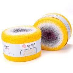Len cầu vồng ấm Flower Alpaca nhập khẩu từ Yarnart, đan móc áo, áo choàng, váy, nón