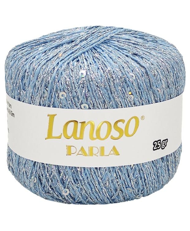 Sợi lấp lánh Parla nhập từ Lanoso, đan móc áo, váy, khăn