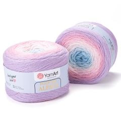 Len cầu vồng ấm Flower Alpaca nhập khẩu từ Yarnart, đan móc áo, áo choàng, váy, nón
