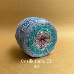 Cầu vồng sợi Silk kim tuyến, cỡ 1.0mm, 300g, đan móc áo, váy, khăn