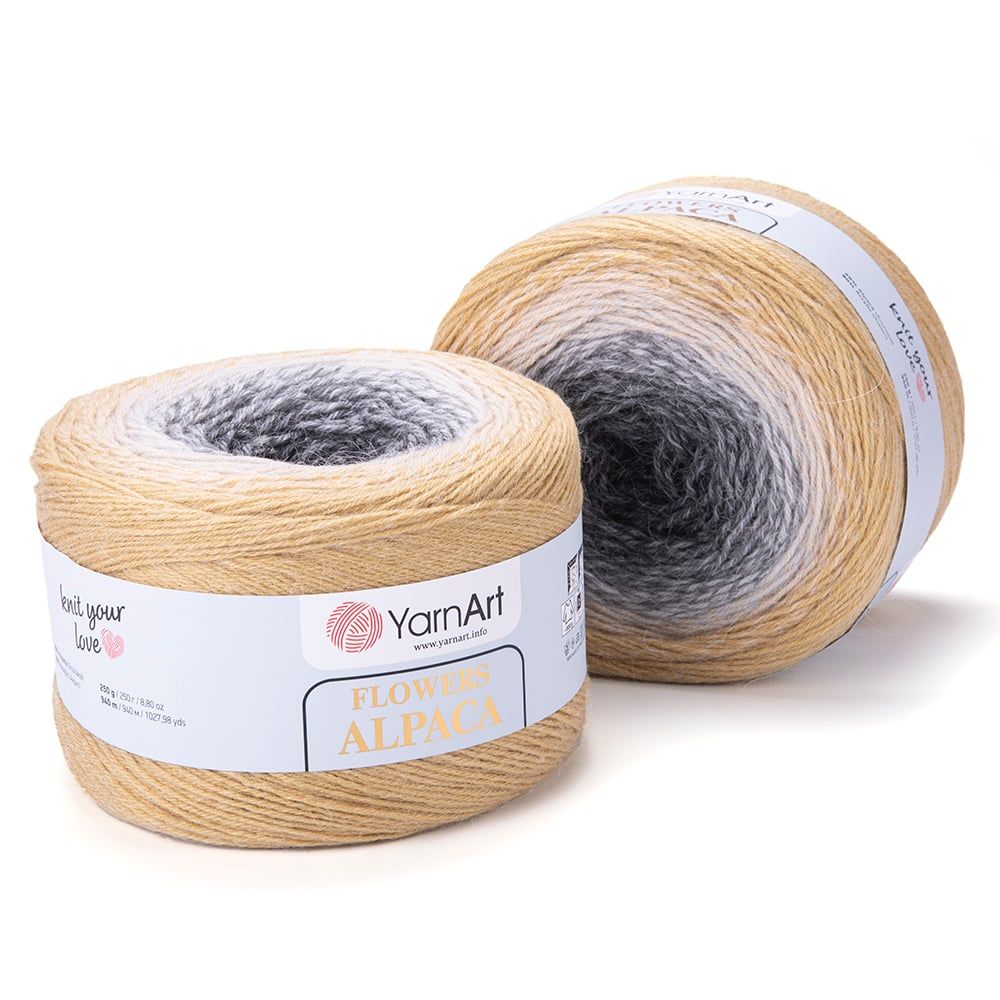 Len cầu vồng ấm Flower Alpaca nhập khẩu từ Yarnart, đan móc áo, áo choàng, váy, nón