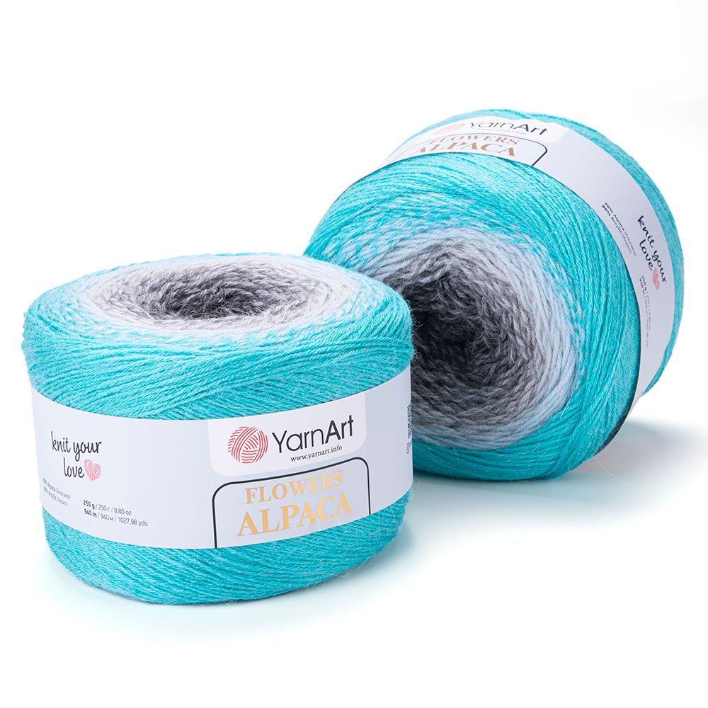 Len cầu vồng ấm Flower Alpaca nhập khẩu từ Yarnart, đan móc áo, áo choàng, váy, nón