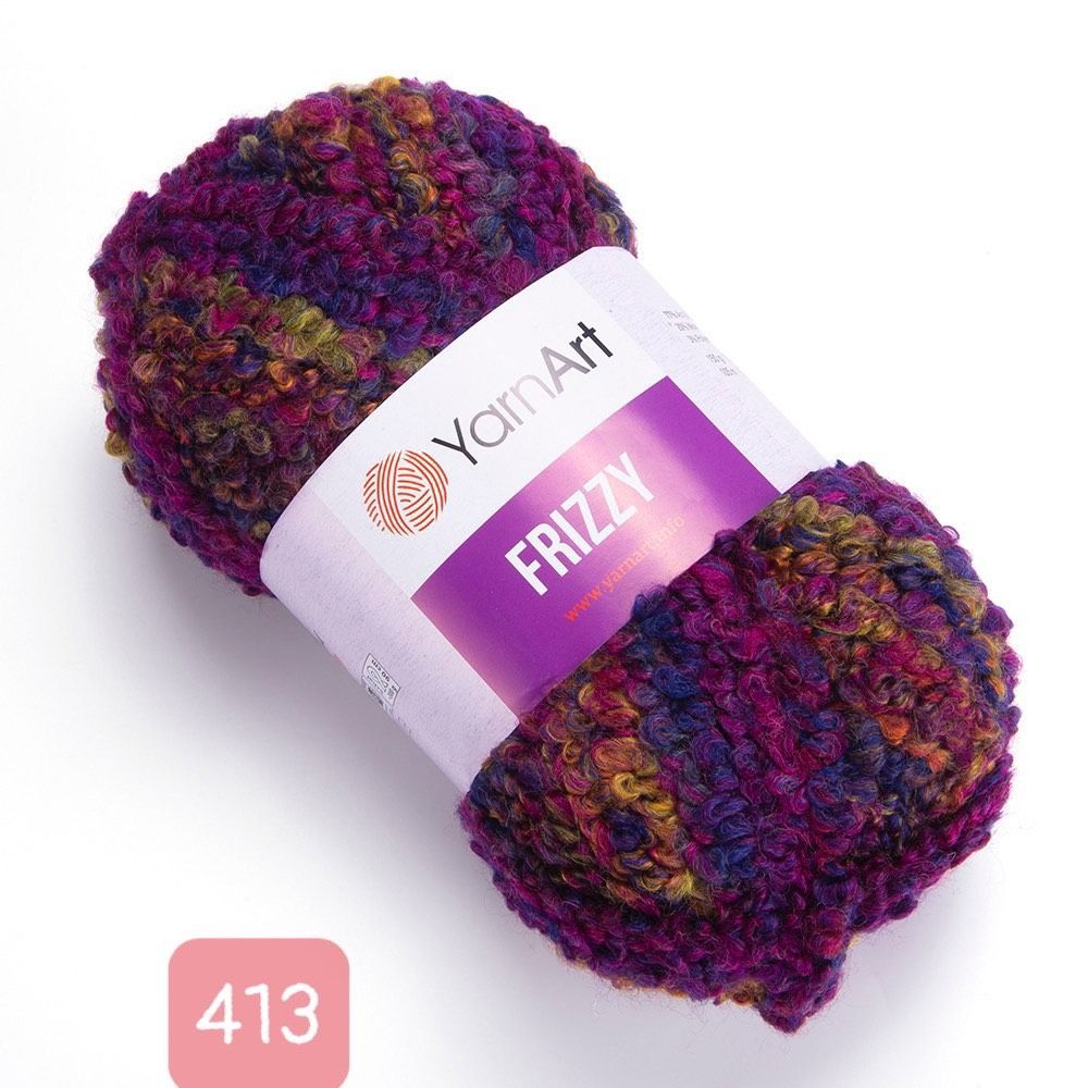 Len Yarnart xoắn nhiều màu Frizzy đan móc áo, váy, nón, áo khoác