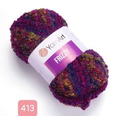 Len Yarnart xoắn nhiều màu Frizzy đan móc áo, váy, nón, áo khoác