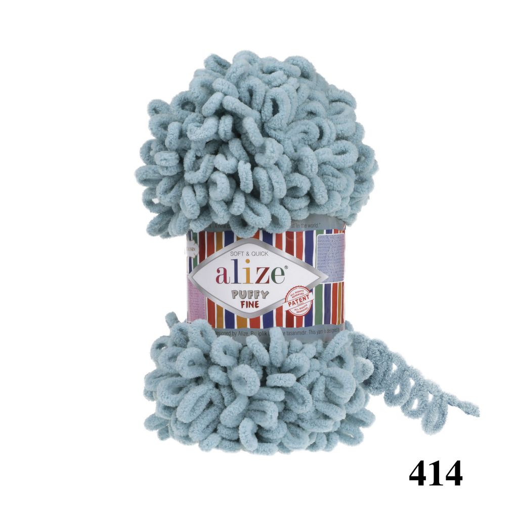 Cuộn len tết bằng tay Puffy Fine hãng Alize Yarns tết áo, khăn, vỏ gối, chăn, thảm, túi