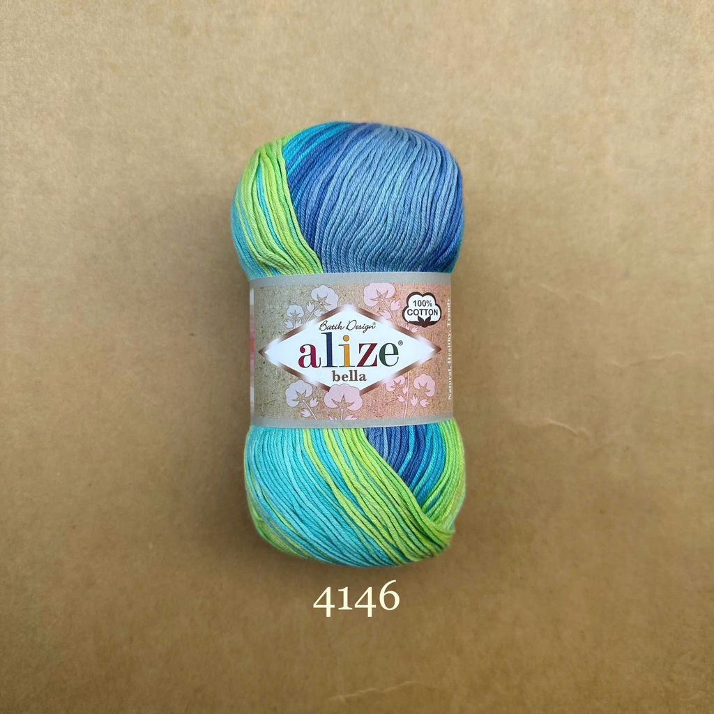 Sợi cotton hè Bella Batik nhập khẩu từ Alize Yarns đan móc áo, váy, khăn hè