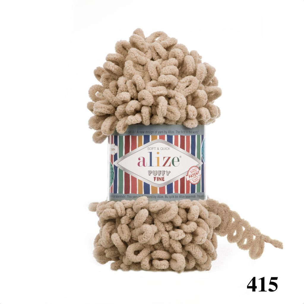 Cuộn len tết bằng tay Puffy Fine hãng Alize Yarns tết áo, khăn, vỏ gối, chăn, thảm, túi