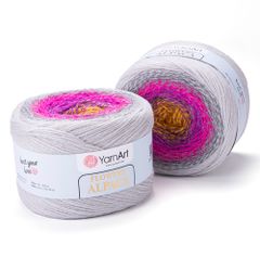 Len cầu vồng ấm Flower Alpaca nhập khẩu từ Yarnart, đan móc áo, áo choàng, váy, nón