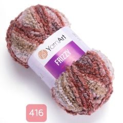 Len Yarnart xoắn nhiều màu Frizzy đan móc áo, váy, nón, áo khoác
