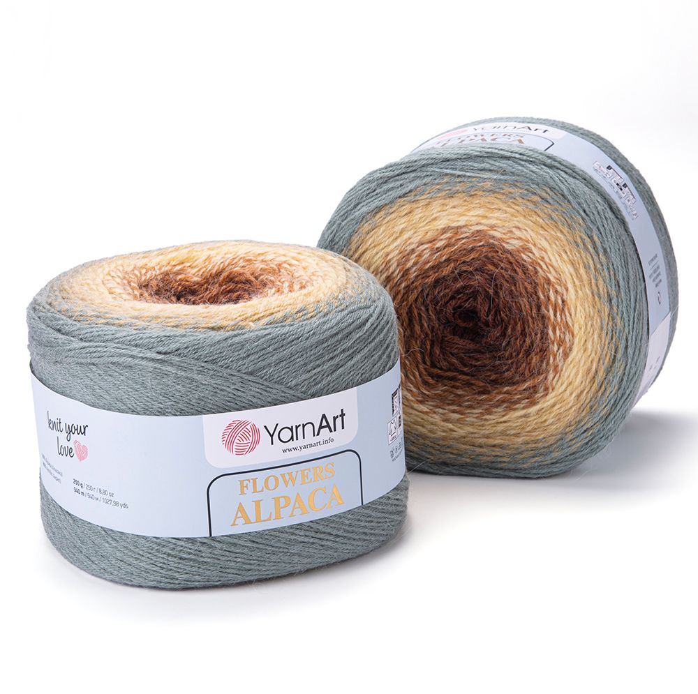 Len cầu vồng ấm Flower Alpaca nhập khẩu từ Yarnart, đan móc áo, áo choàng, váy, nón