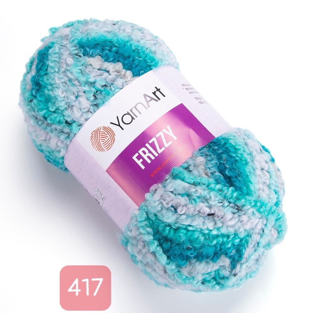 Len Yarnart xoắn nhiều màu Frizzy đan móc áo, váy, nón, áo khoác